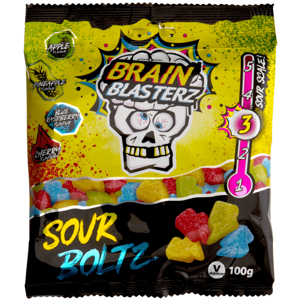 Brain Blasterz Sour Wormz Gummies 16x100gr